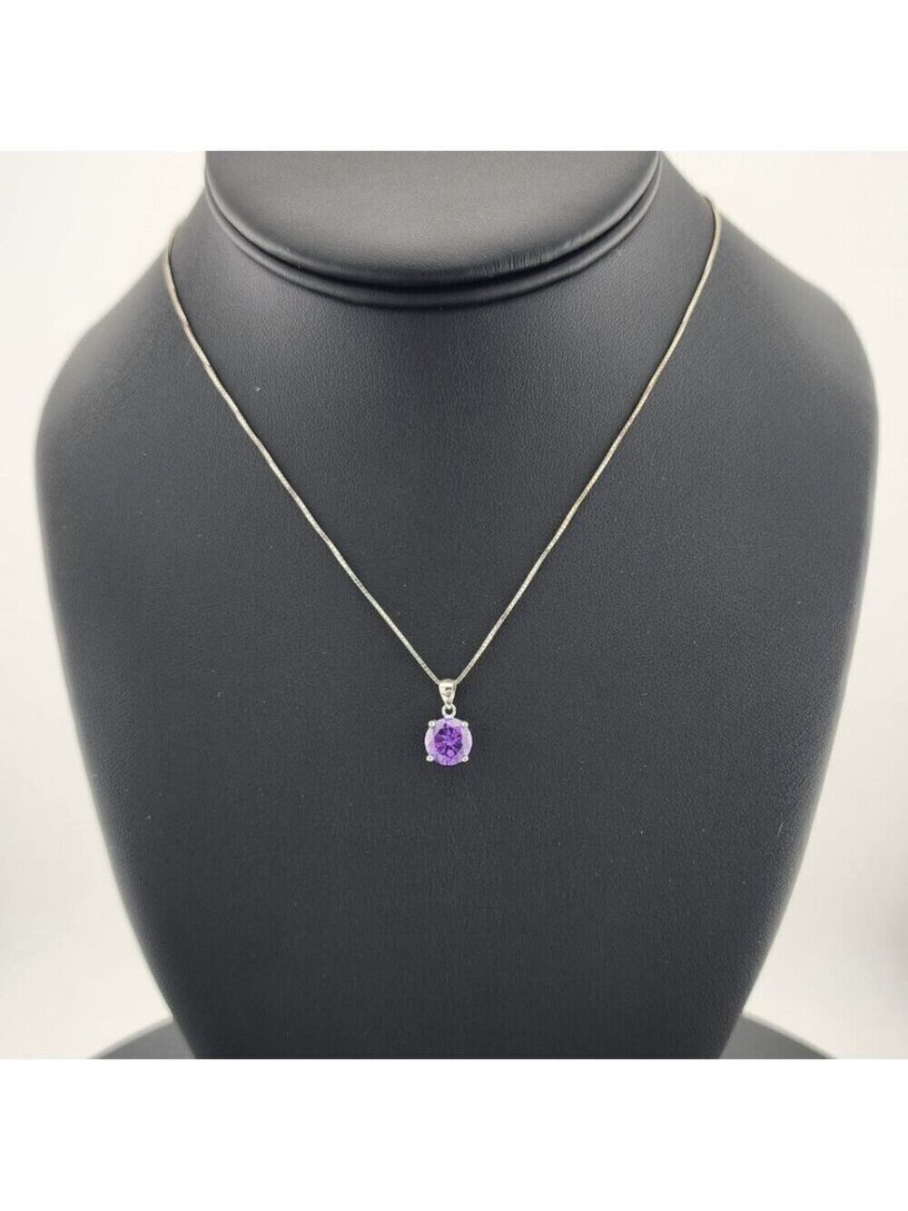 Purple Gemstone Necklace in 925 Sterling Silver